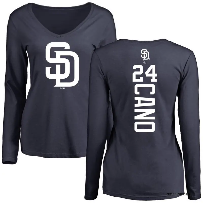 Women's Robinson Cano San Diego Padres Backer Slim Fit Long Sleeve T-Shirt - Navy