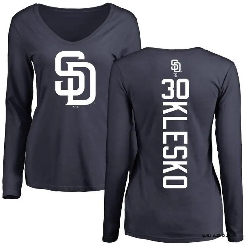 Women's Ryan Klesko San Diego Padres Backer Slim Fit Long Sleeve T-Shirt - Navy