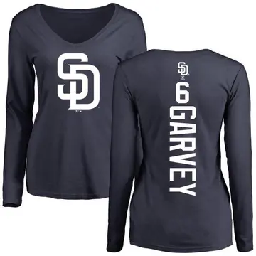 Women's Steve Garvey San Diego Padres Backer Slim Fit Long Sleeve T-Shirt - Navy