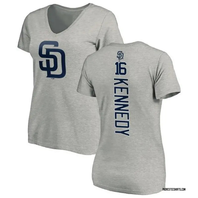 Women's Terry Kennedy San Diego Padres Backer Slim Fit T-Shirt - Ash