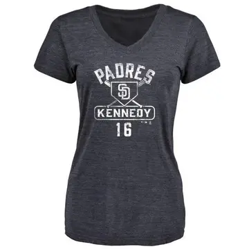 Women's Terry Kennedy San Diego Padres Base Runner Tri-Blend T-Shirt - Navy
