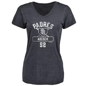 Women's Ty Adcock San Diego Padres Base Runner Tri-Blend T-Shirt - Navy