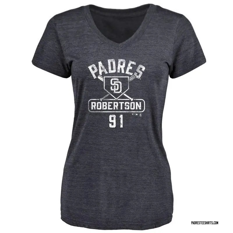 Women's Tyler Robertson San Diego Padres Base Runner Tri-Blend T-Shirt - Navy