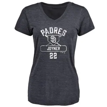 Women's Wally Joyner San Diego Padres Base Runner Tri-Blend T-Shirt - Navy