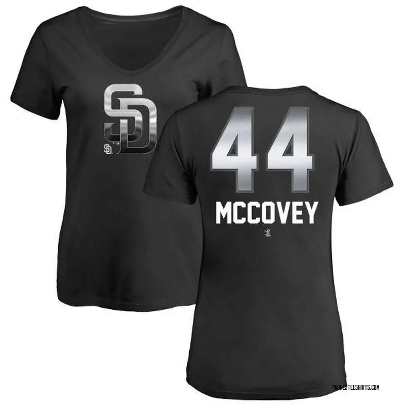 Women's Willie Mccovey San Diego Padres Midnight Mascot V-Neck T-Shirt - Black