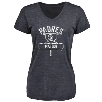 Women's Yuki Matsui San Diego Padres Base Runner Tri-Blend T-Shirt - Navy