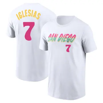 Youth Jose Iglesias San Diego Padres White 2022 City Connect Name & Number T-Shirt
