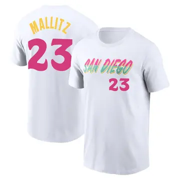 Youth Josh Mallitz San Diego Padres White 2022 City Connect Name & Number T-Shirt