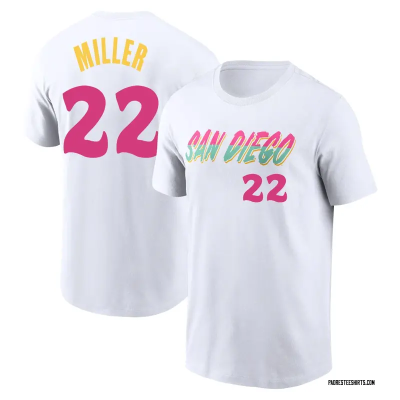 Youth Mason Miller San Diego Padres White 2022 City Connect Name & Number T-Shirt