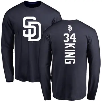 Youth Michael King San Diego Padres Backer Long Sleeve T-Shirt - Navy