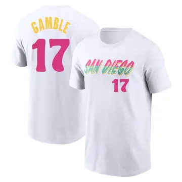 Youth Oscar Gamble San Diego Padres White 2022 City Connect Name & Number T-Shirt