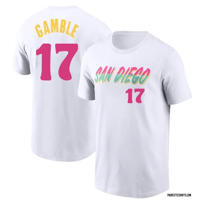 Youth Oscar Gamble San Diego Padres White 2022 City Connect Name & Number T-Shirt